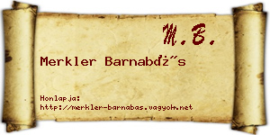 Merkler Barnabás névjegykártya
